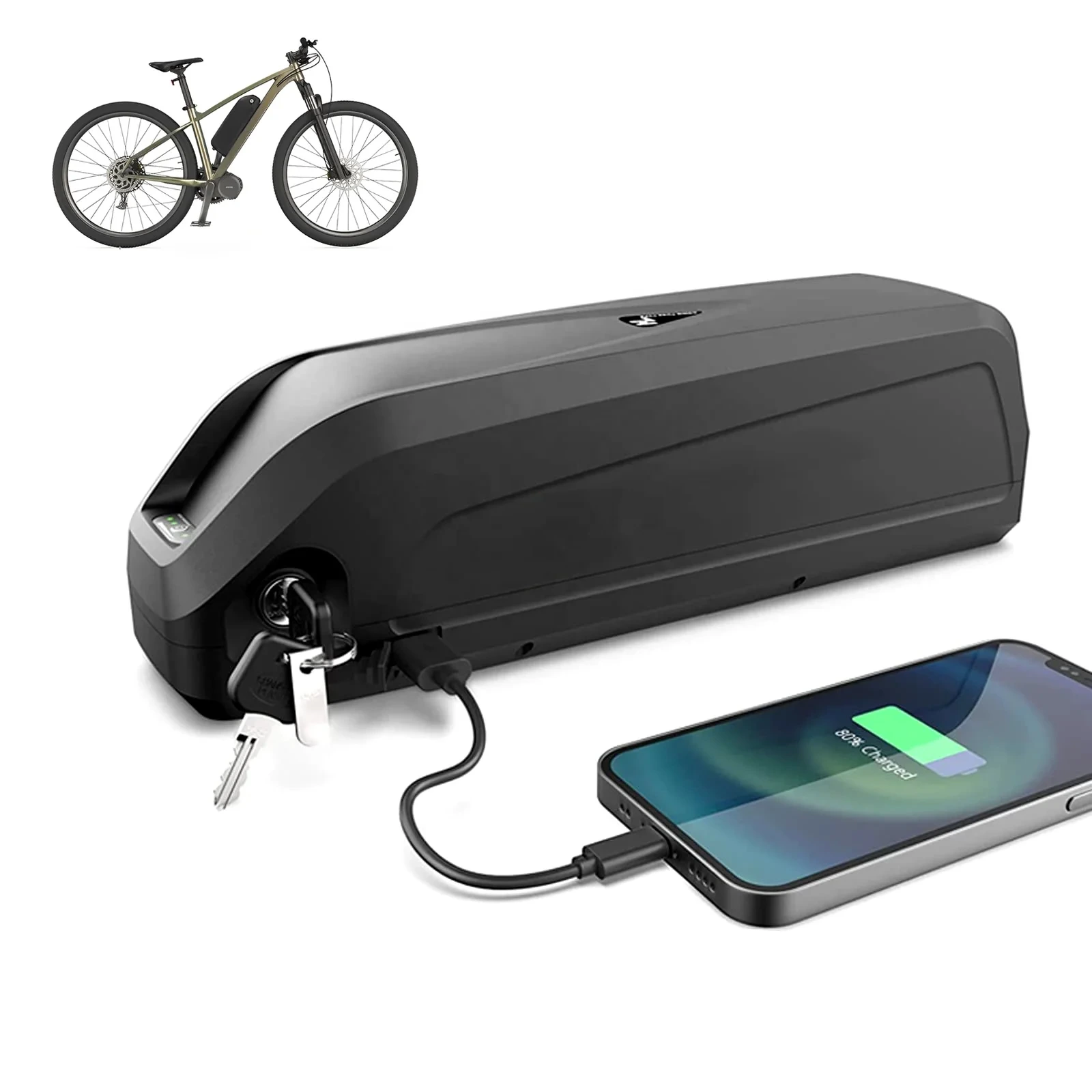 Fabrieksverkoop 36V 48V 52V 12Ah Hailong elektrische lithiumbatterijen voor e-bikes, geschikt voor motoren van 750W en 1000W. 1