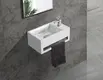 Hot sales small size acrylic solid surface resin stone wall mounted wash basin with towel hanger KKR-1105-A 2
