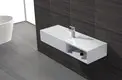 High-end Smooth Surface Acrylic Solid Surface Wall Hung Basin With Storage Box KKR-1365 2