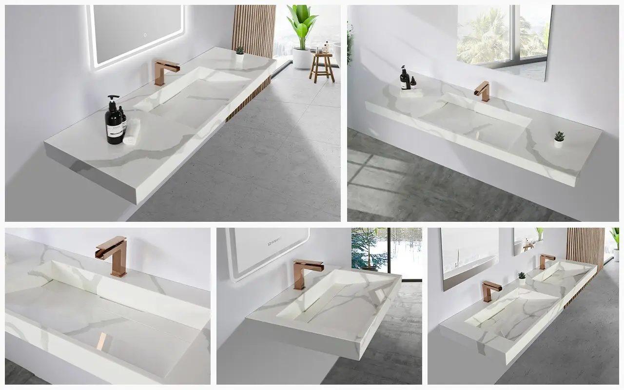 shelves resin wall hung basin manufacturer for home 3