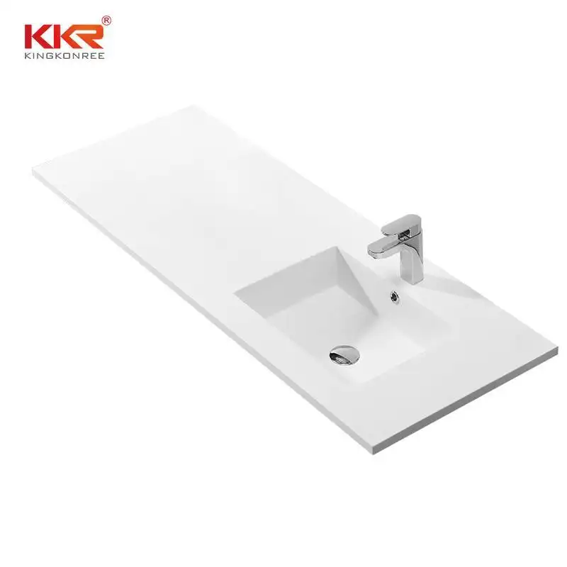 KingKonree Smooth Touch Acrylic Marble Solid Surface Cabinet Basin KKR-1551 Cabinet Basin image42