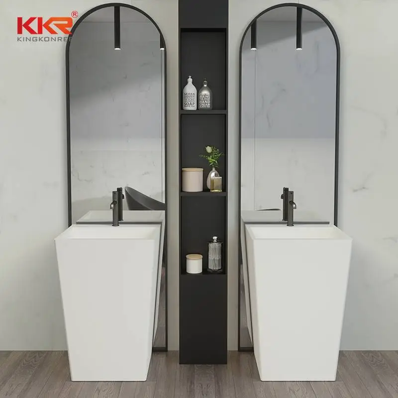 Bathroom Ware Acrylic Solid Surface Freestanding Basin KKR-1384 1