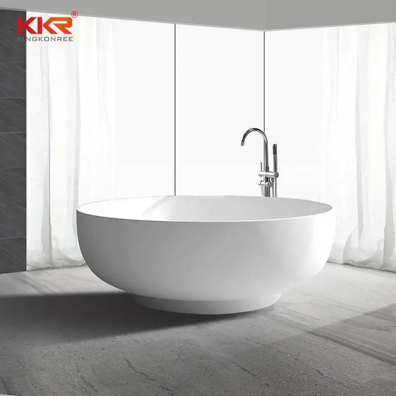 KingKonree 150cm Diameter Round Shape Solid Surface Bathtub KKR-B002-C Solid Surface Bathtub image35