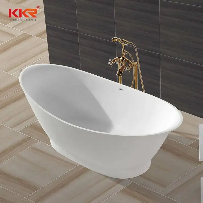 KingKonree High-End Solid Surface Bathtub With Oval Shape KKR-B010 Solid Surface Bathtub image28