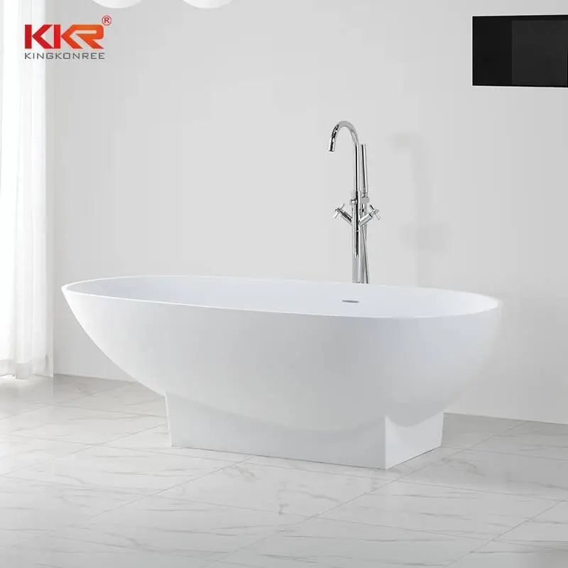 Renewable acrylic solid surface stone freestanding bathtub KKR-B021 1