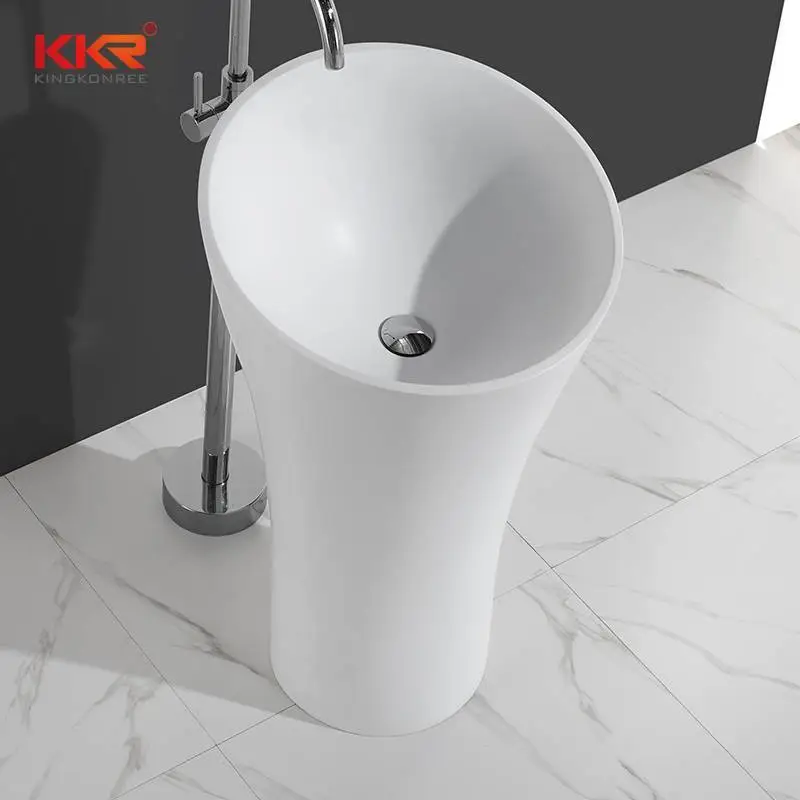 Solid surface modern fancy unique bathroom freestanding wash basin KKR-1394 1