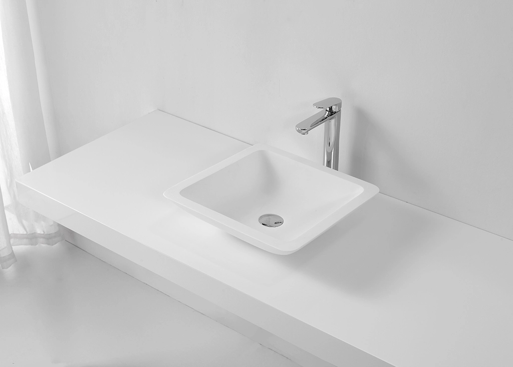 Hot selling good quality bathroom solid surface wash basin KKR-1320 2