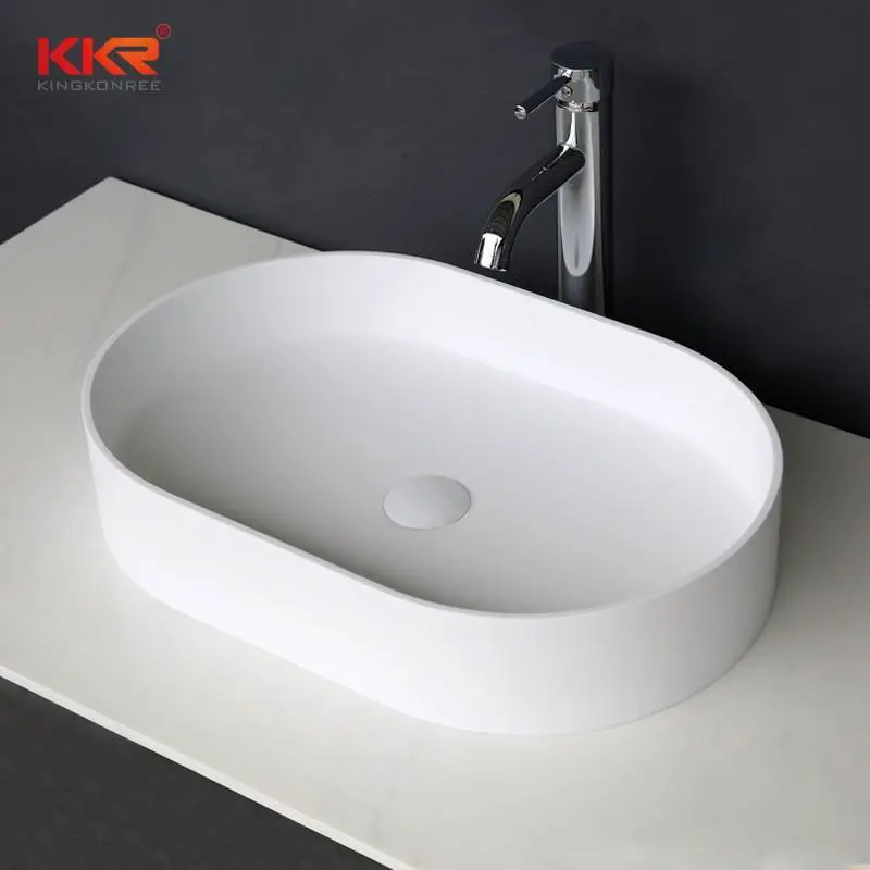 Neues Design-Qualitäts-Aufsatzwaschbecken in Schwarz und Weiß KKR-1057 1