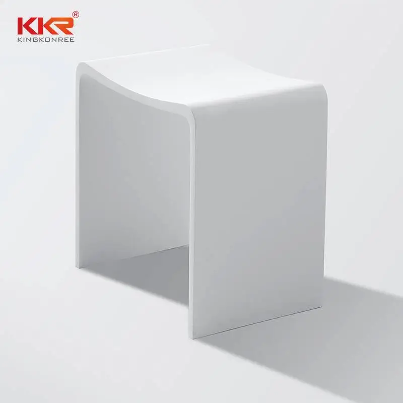 Tabouret de salle de bain à Surface solide en acrylique, meilleure vente, avec types de couleurs au choix, tabourets en pierre KKR-Stool-B 1