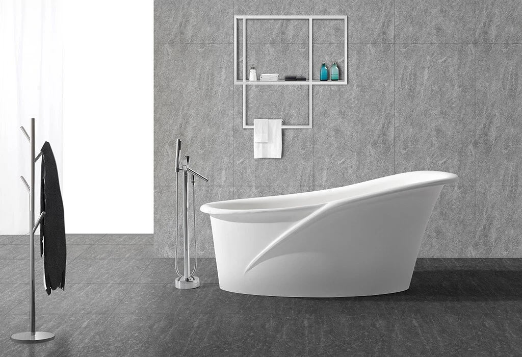 black artificial stone bathtub OEM for bathroom 2