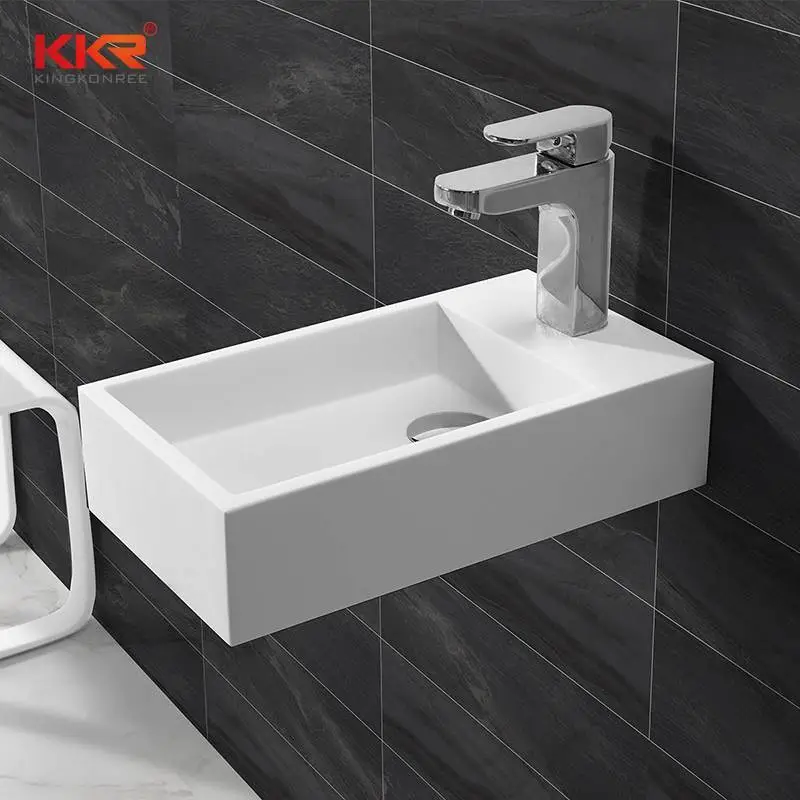 KKR Wholesale Small Size Wall Hung Solid Surface Basin KKR-1105 1