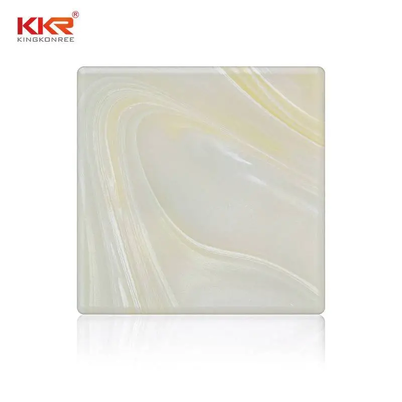 Feuilles de surface solide translucides en pierre acrylique de marbre artificiel KKR-A025 1