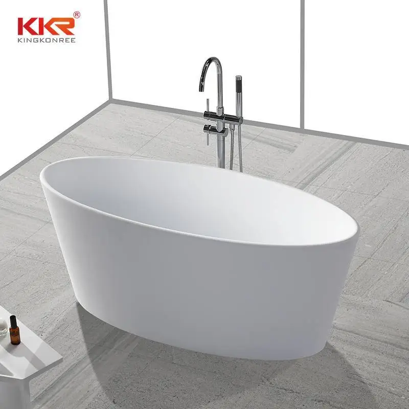 حوض استحمام أكريليك ذو سطح صلب صغير الحجم بيضاوي الشكل قائم بذاته، KKR-B032 1