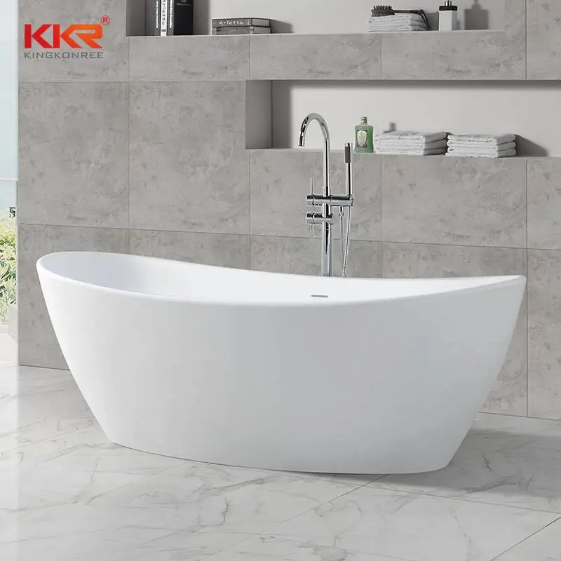 Langlebige und leicht zu reinigende freistehende Badewanne aus Acrylharzstein mit fester Oberfläche KKR-B034 1