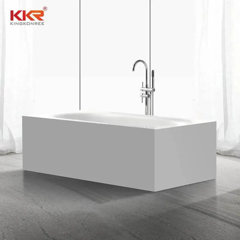 180CM Length Rectangle Acrylic Stone Solid Surface Freestanding Bath Tub KKR-B035 1
