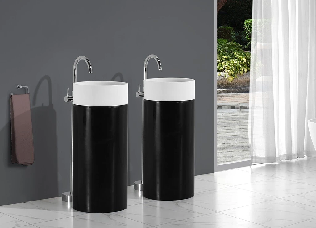 solid freestanding vanity basins factory price for bathroom 2