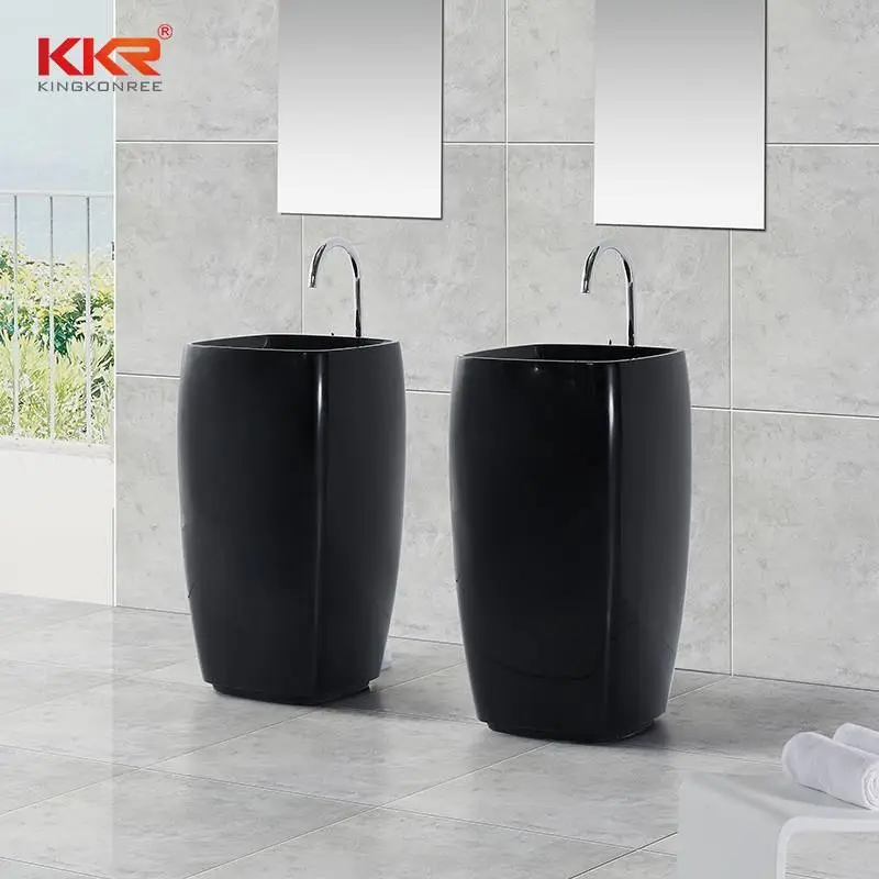 Black Solid Surface Freestanding Basin KKR-1391 1
