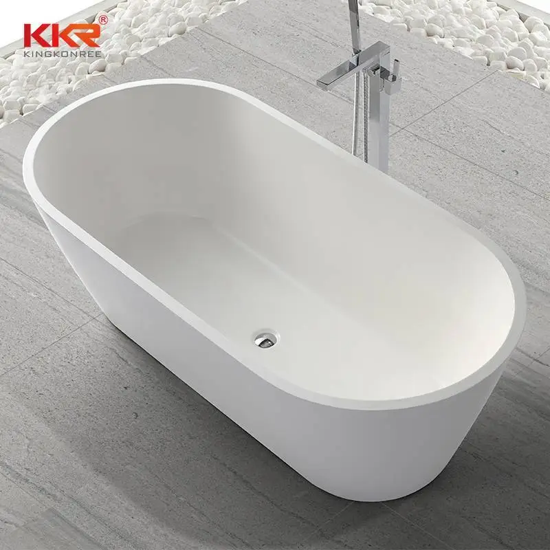 Baignoire extérieure solide acrylique de conception de mode de petite taille de 1670mm KKR-B041 1
