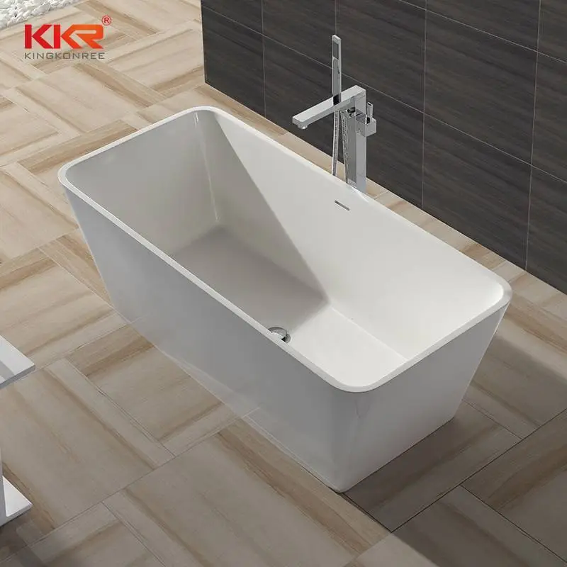 Petite baignoire en acrylique à surface solide en marbre blanc KKR-B043 1