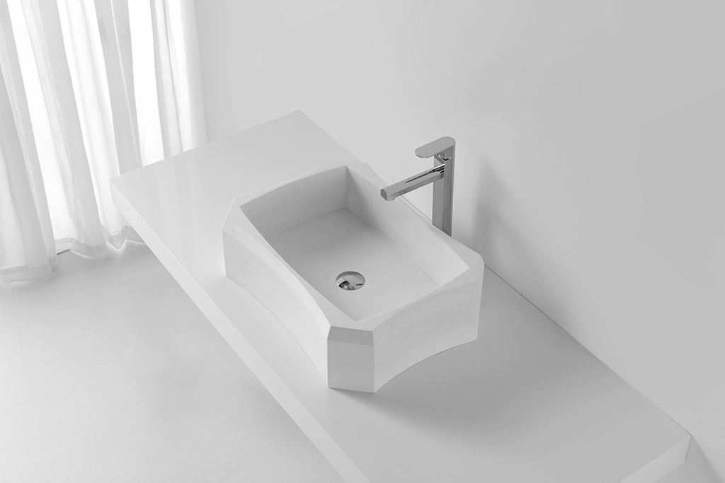 marble above counter vanity basin design for restaurant 2