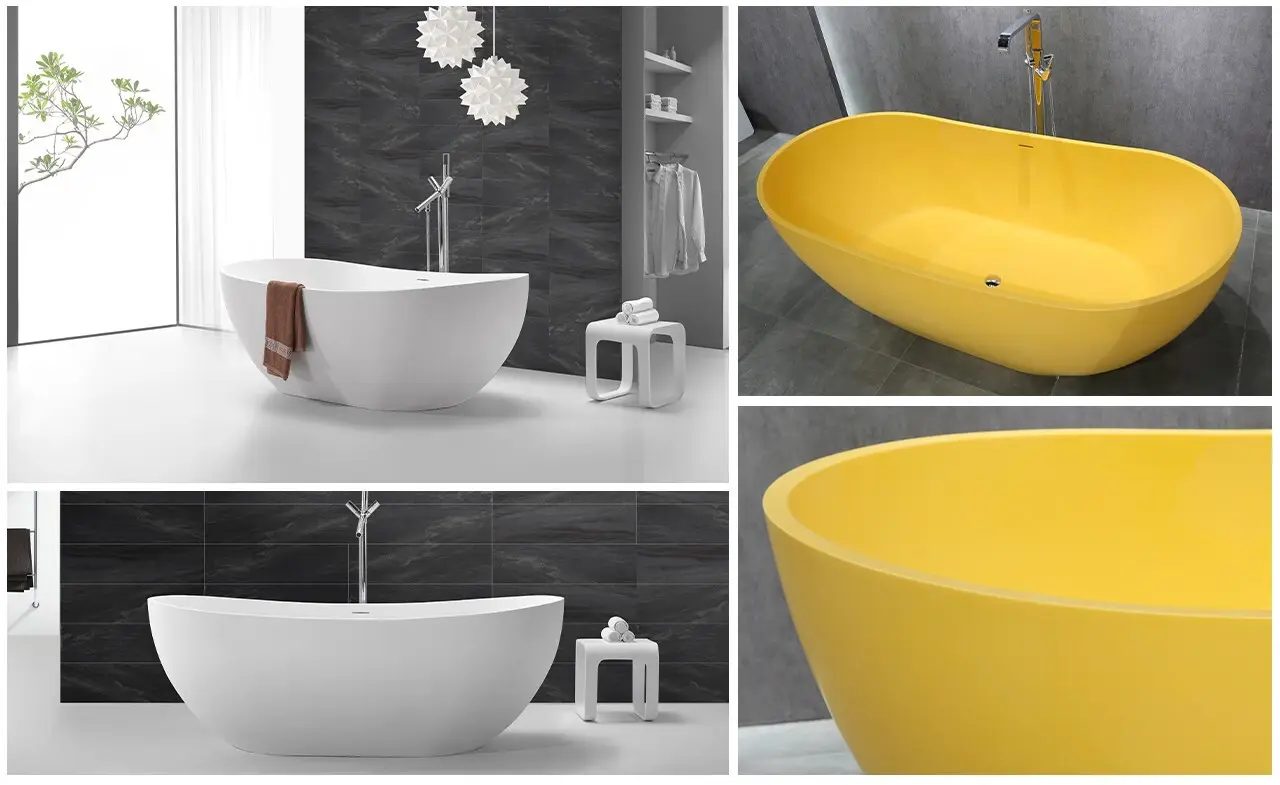 KingKonree high-quality rectangular freestanding bathtub free design for hotel 8