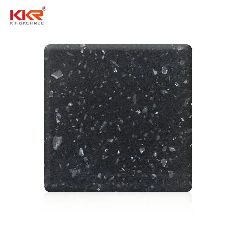 Black Chips Color Acrylic Stone Solid Surface Sheet KKR-M1675 1