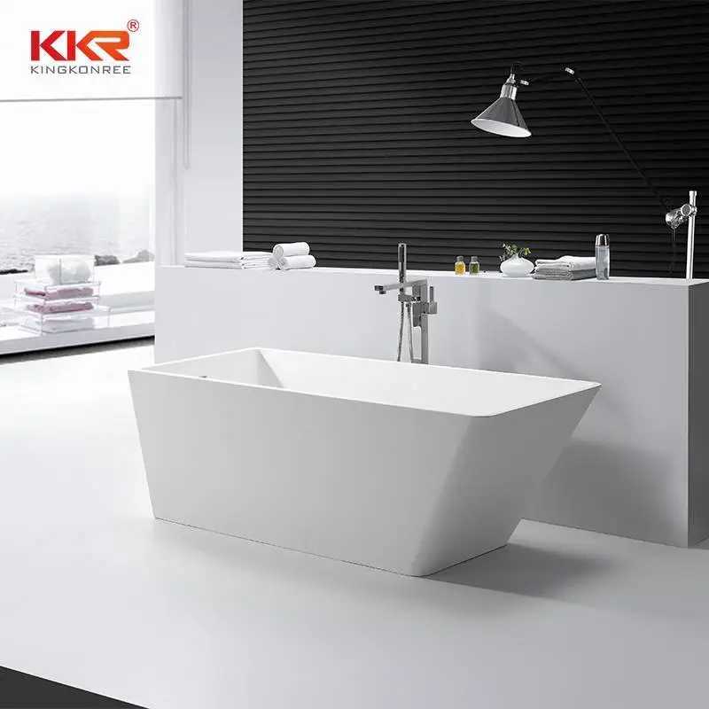 Meubles de salle de bains Baignoire autoportante en pierre à surface solide KKR-B058 1