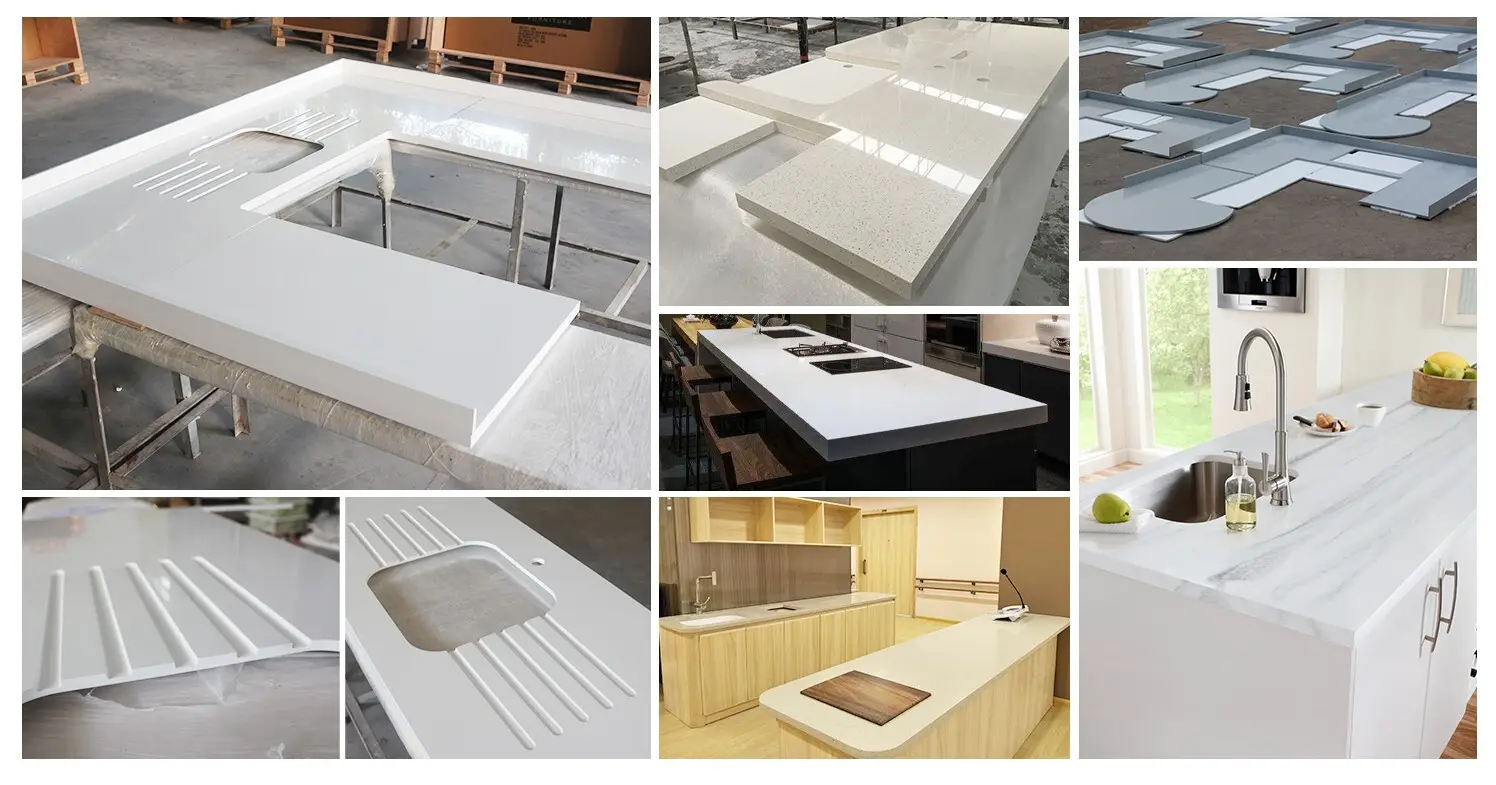 KingKonree quartz stone solid surface worktops supplier for hotel 2