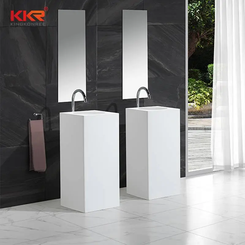 Small Size Square Solid Surface Freestanding Basin KKR-1580 1