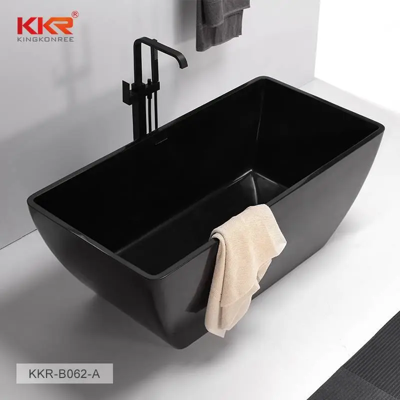 Baignoire à surface solide finition noire mate KKR-B062 1