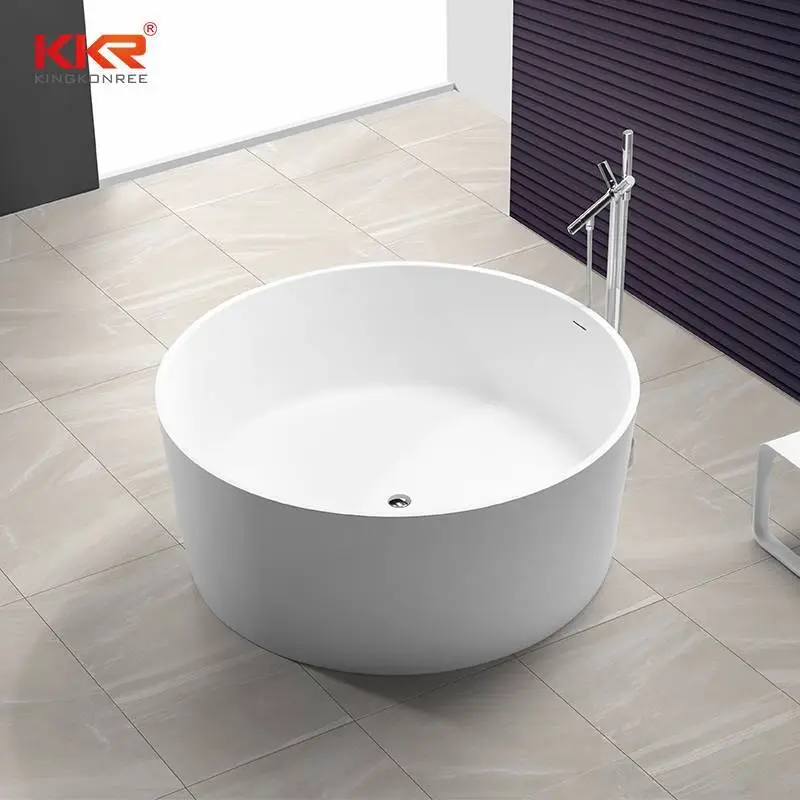 Round Soid Surface Bathtub With Overflow KKR-B064 1