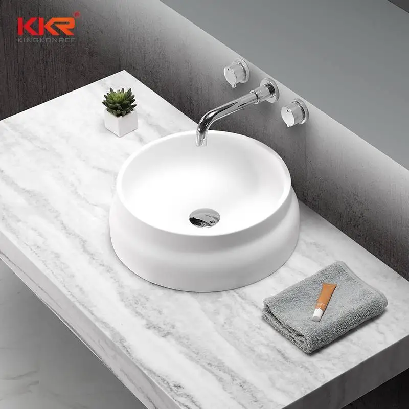 Lavabo redondo de superficie sólida fabricado con material de alta calidad KKR-1509 1