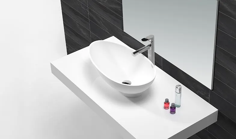 durable top mount bathroom sink customized for hotel 2