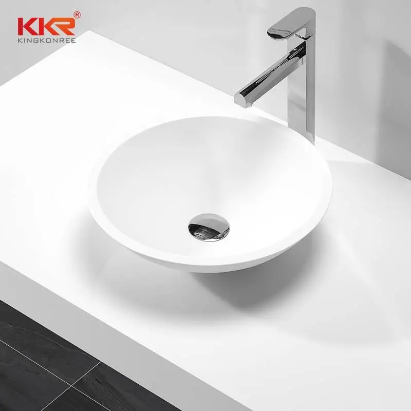 Diameter 405mm Round Solid Surface Coutertop Wash Basin KKR-1516 1