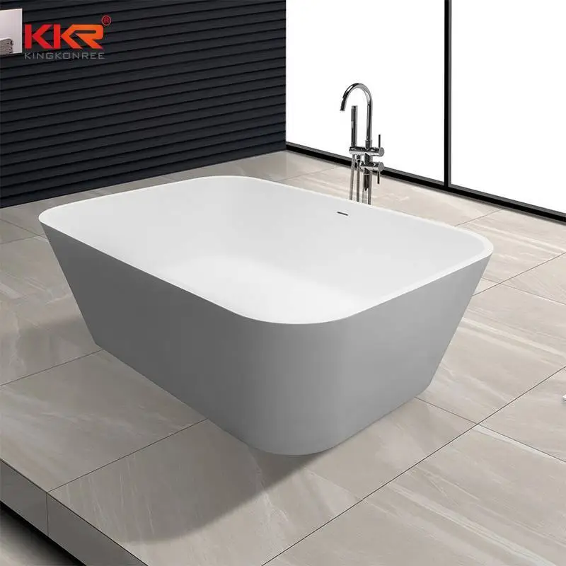 Baignoire autoportante en acrylique à surface solide de grande taille KKR-B071 1