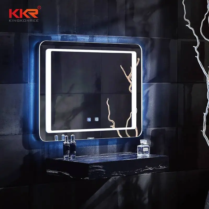 Specchio da bagno a LED in pietra artificiale antiappannamento KKR-8020 1