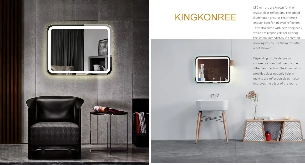 KingKonree small decorative mirrors customized design for bathroom 2