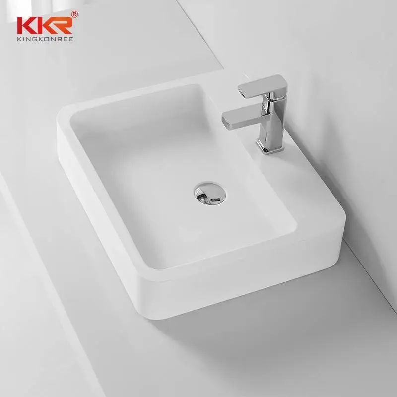 Lavabo sobre encimera de superficie sólida acrílica de alta gama KKR-1324 1