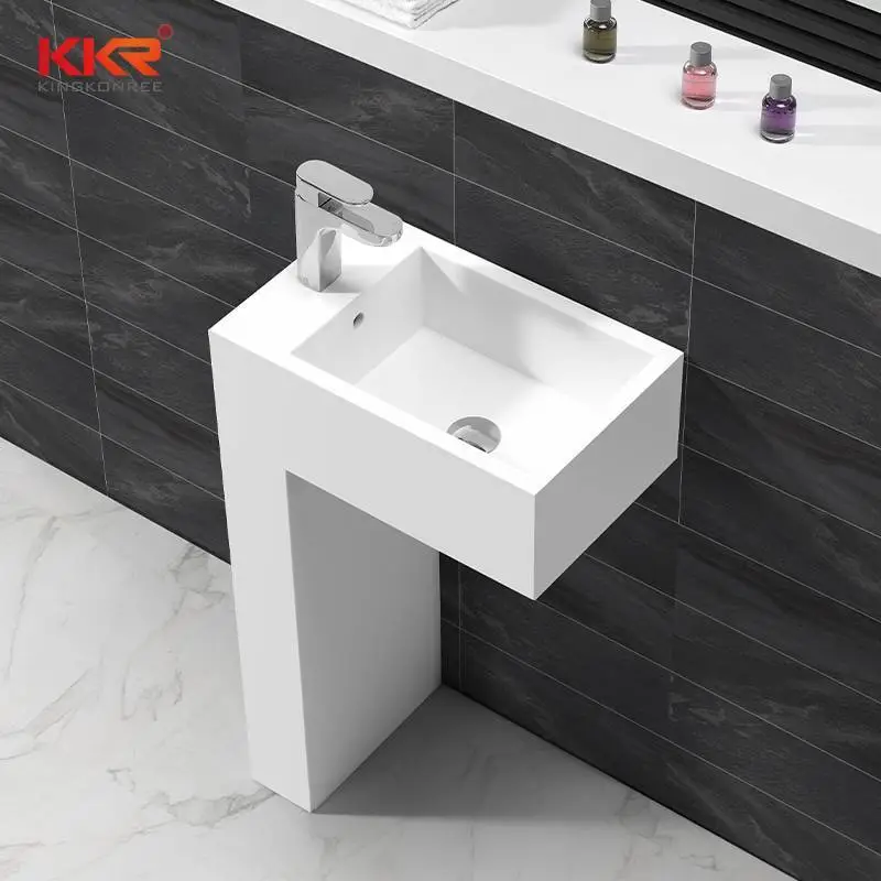 Unique Design Acrylic Solid Surface Bathroom Sanitary Freestanding Basin KKR-1583 1