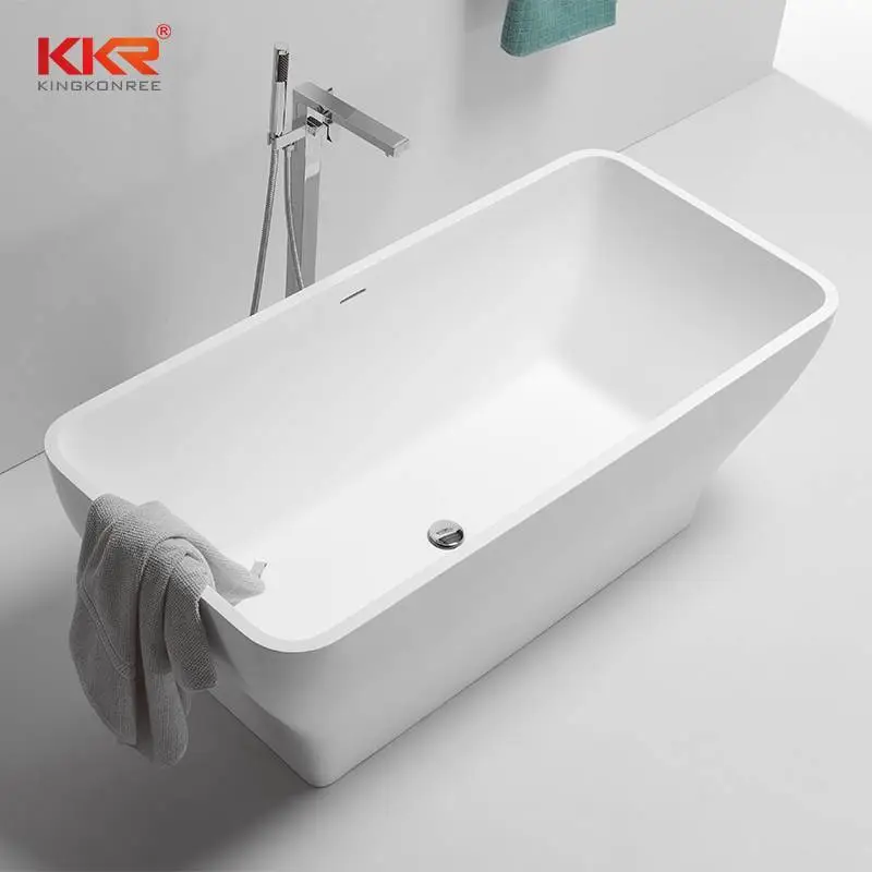 Baignoire extérieure solide en pierre acrylique de petite taille de longueur de 1500MM KKR-B075 1