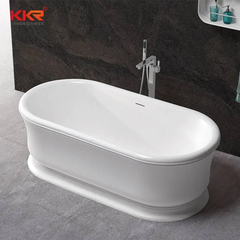 Baignoire à surface solide blanche & noire de longueur 1820 mm KKR-B076 1