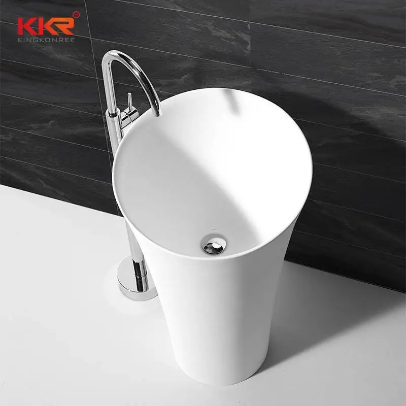 910mm Height Round Solid Surface Freestanding Basin KKR-1394-1 1