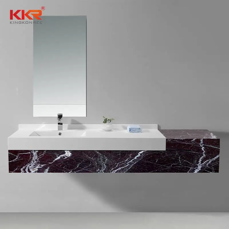 Weißes Acrylstein-Waschbecken mit fester Oberfläche und mattem oder glänzendem Finish KKR-1342 1