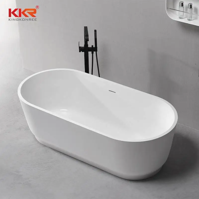 Baignoire autoportante en pierre de résine acrylique à surface solide Freestyle KKR-B079 1