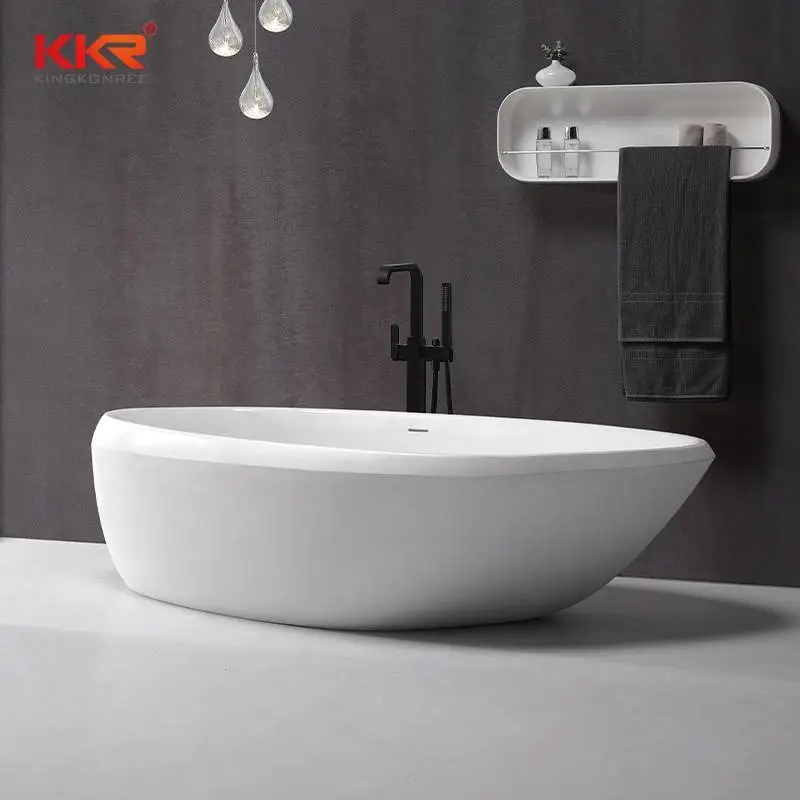 Unique Design Solid Surface Acrylic Stone Freestanding Bathtub KKR-B081 1