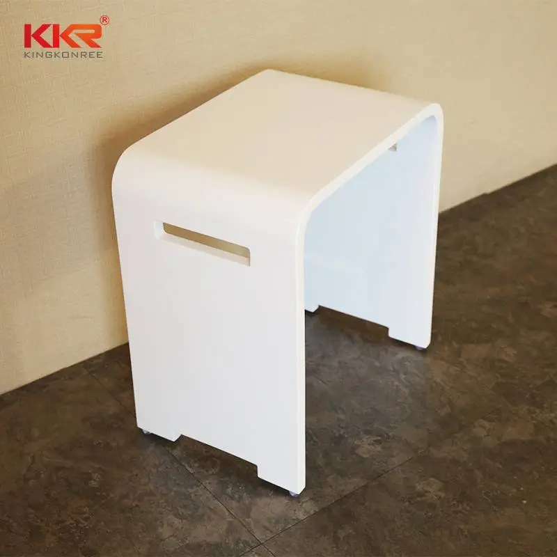 Taburete de baño de mármol blanco de superficie sólida, gran oferta, KKR-Stool-K 1