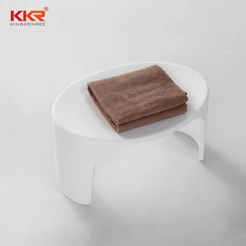 Small Size Bathroom Furniture Solid Surface Bath Stool KKR-Stool -D 1