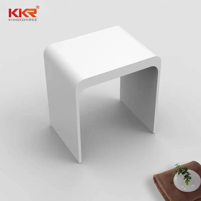 Sanitary Ware Solid Surface Acrylic Stone Bathroom Stool KKR-Stool-H 1