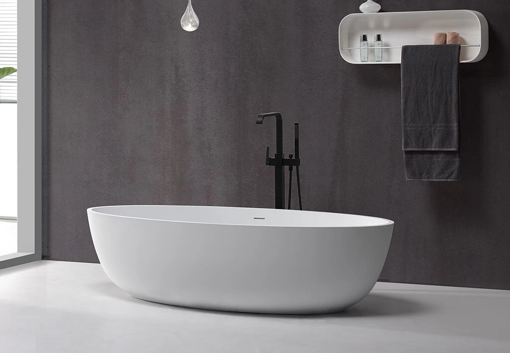 KingKonree finish stone resin freestanding bath at discount for bathroom 2