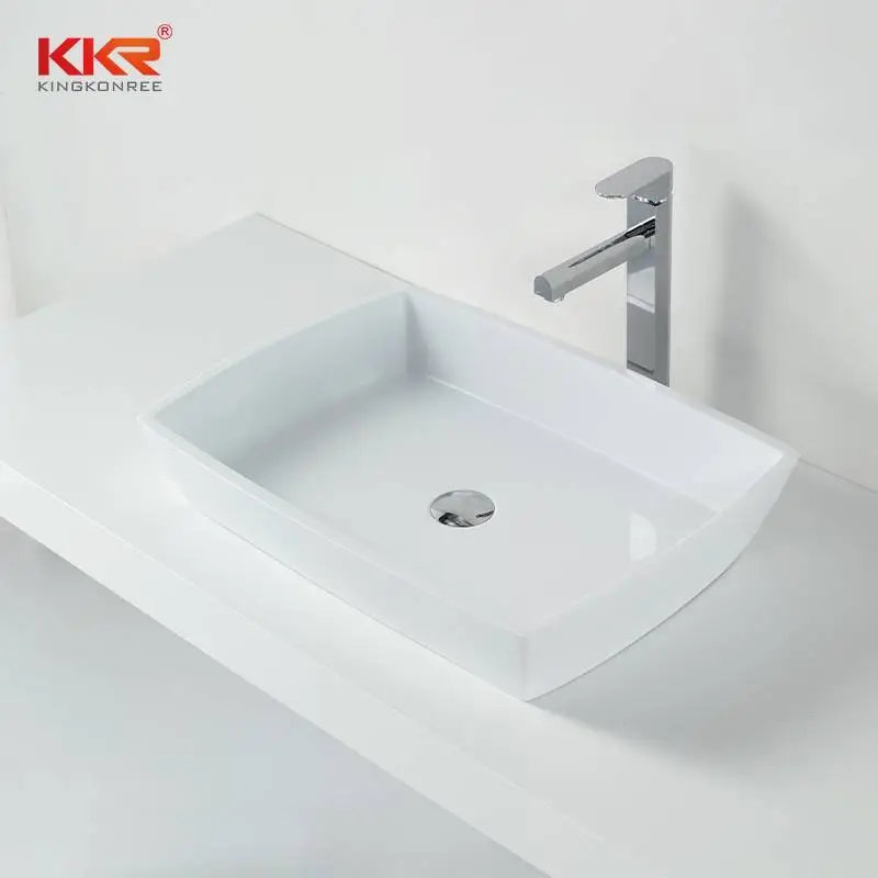 High Quality Solid Surface Stone Cast Above Counter Top Wash Basin/Bathroom Sink KKR-1316 1